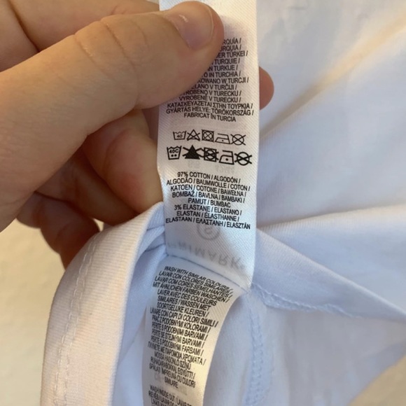 Size 10/12 white with yellow sleeve slightly cropped T-shirt - Picture 5 of 6